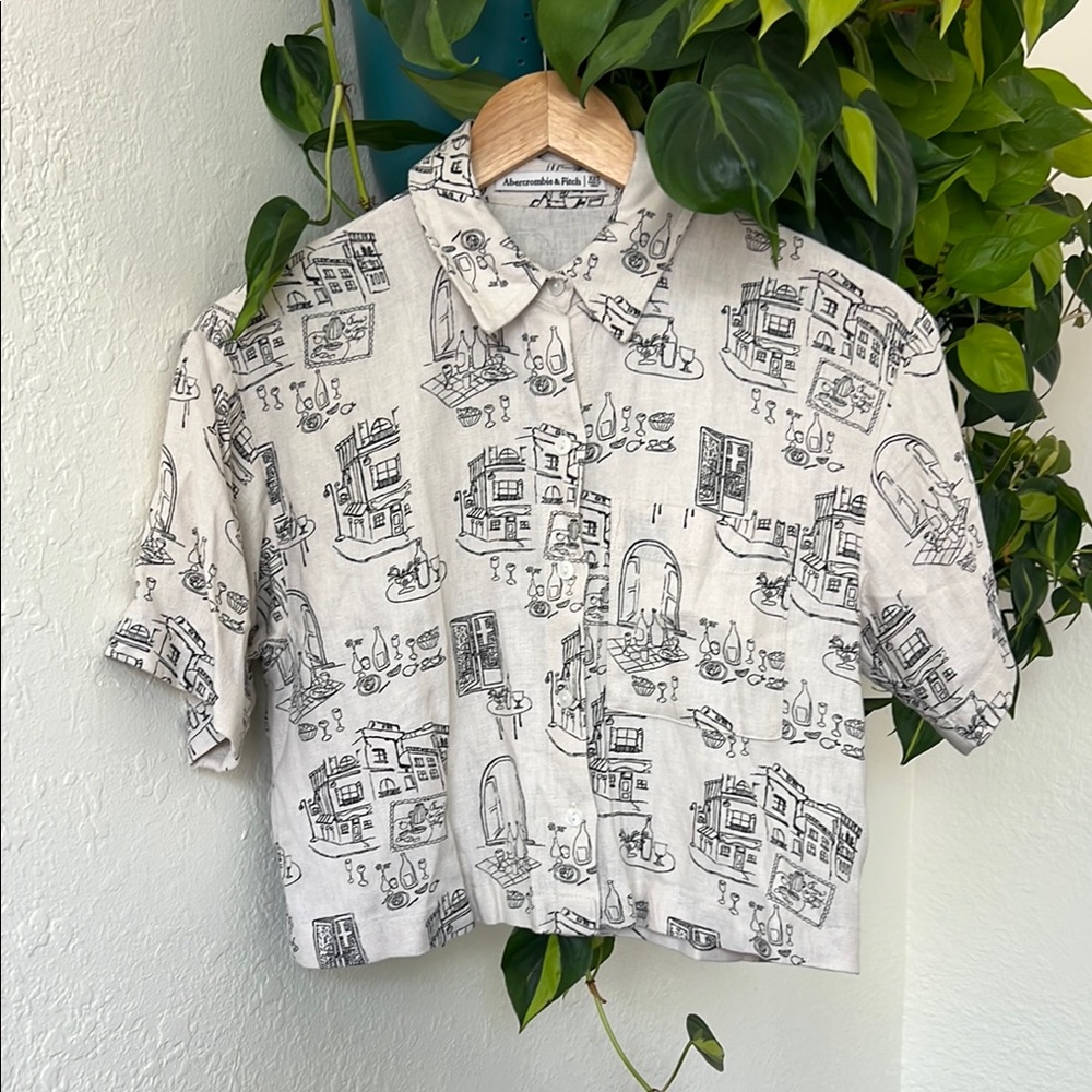 Abercrombie & Fitch Black and White Button Down Shirt